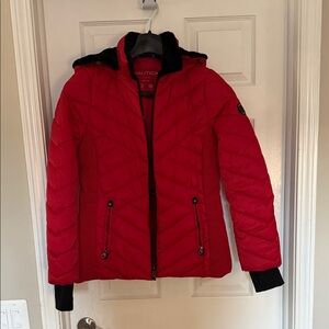 Nautica Women's Vibrant Red Puffer Jacket